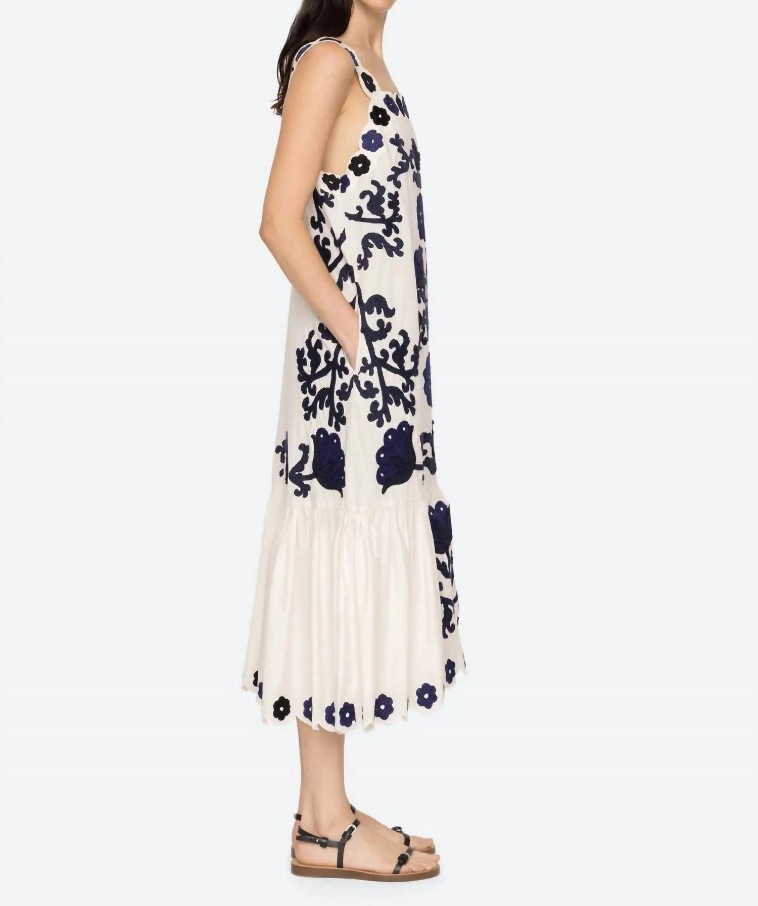 Catrine Midi Dress In Blue - Image 3