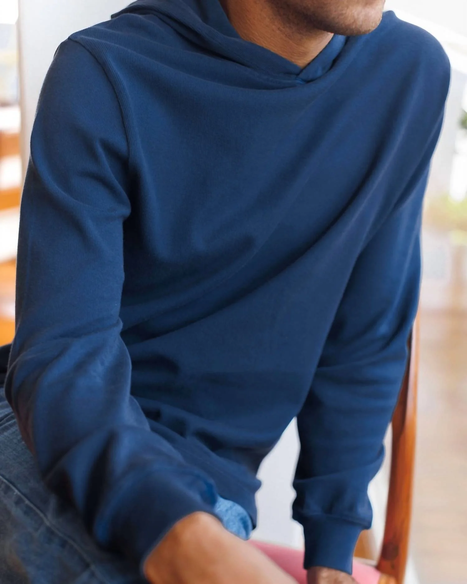 Caza Cotton Hoodie In Indigo - Image 3