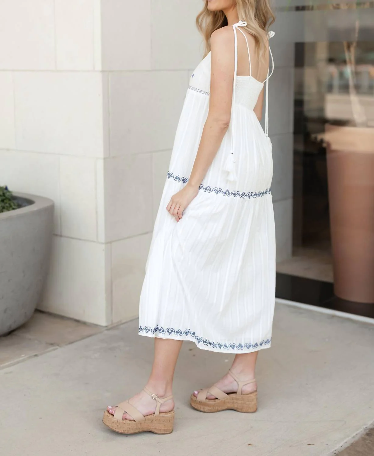 Celeste Midi Dress In White - Image 4