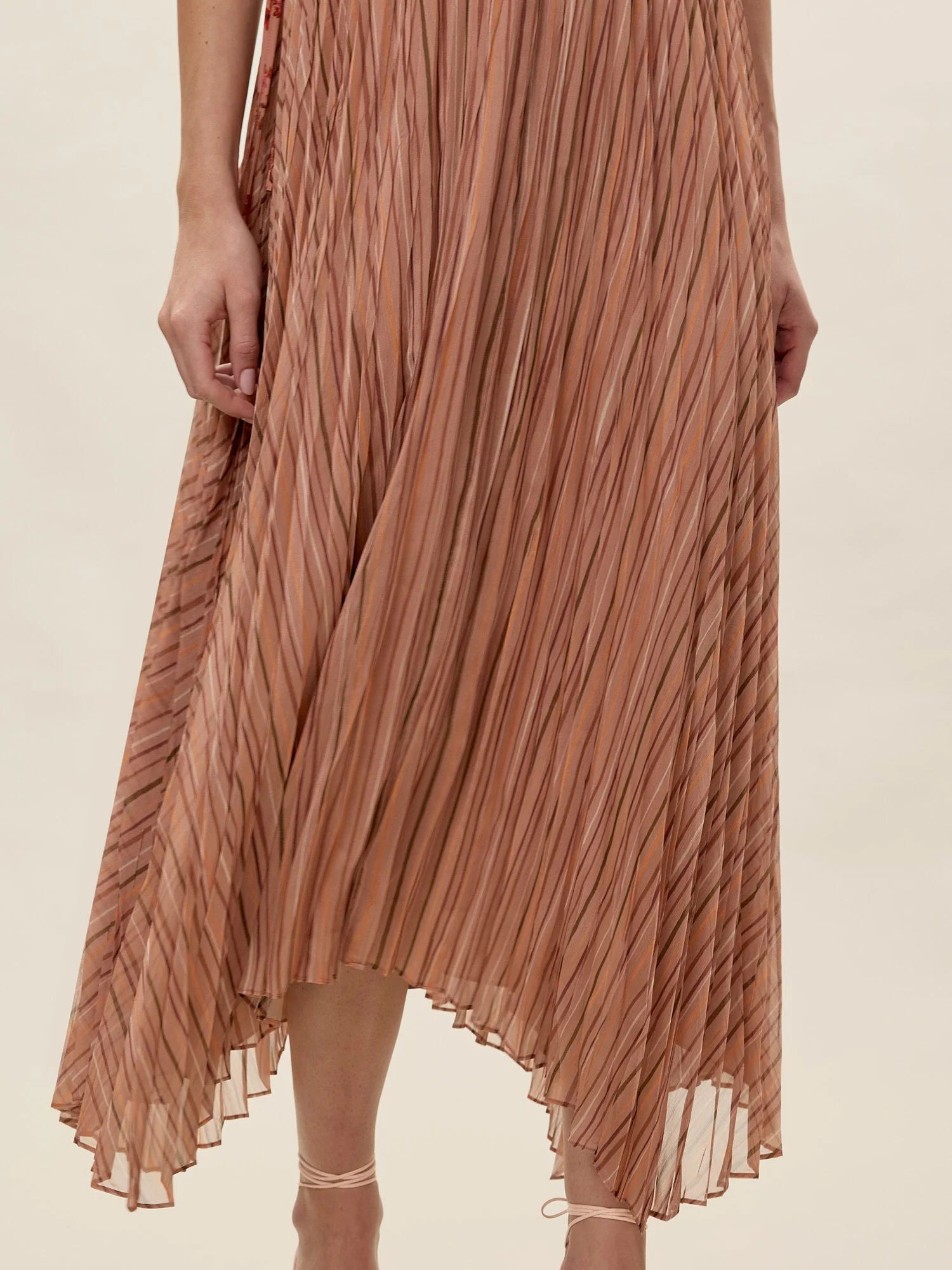 Celeste Stripe Pleated Dress - Image 3