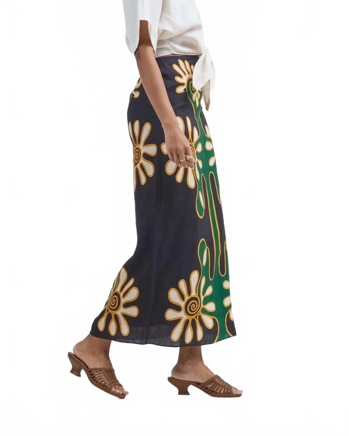 Celina A-Line Long Skirt In Namur - Image 3