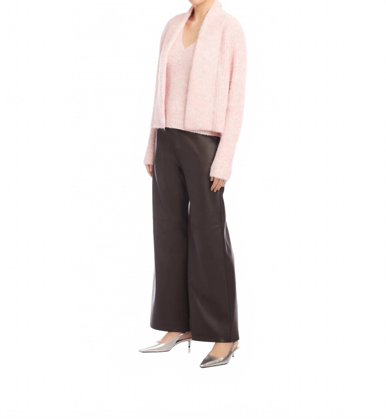 Cely Cropped Cardigan In Pink - Image 3