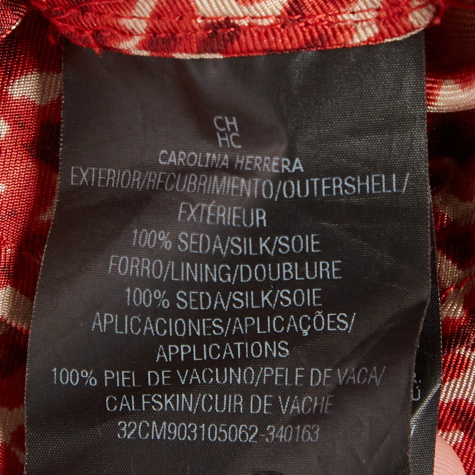 Ch Carolina Herrera Red Abstract Printed Silk Button Front Tunic Dress - Image 6