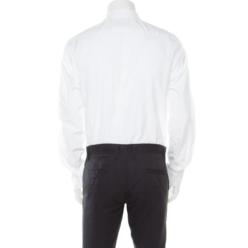 Ch Carolina Herrera White Cotton Long Sleeve Button Front Shirt - Image 3