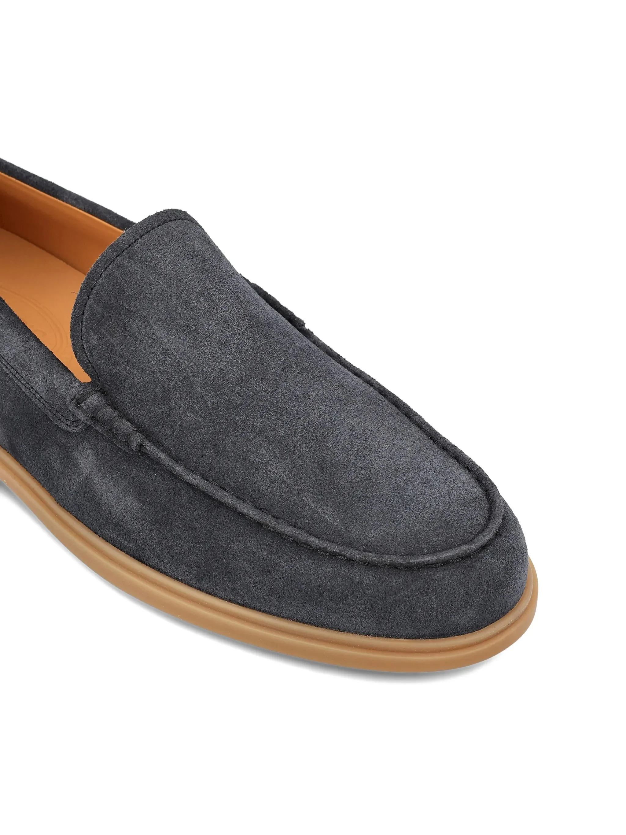 Charcoal Grey Calzature Suede Moccasin Loafers - Image 4