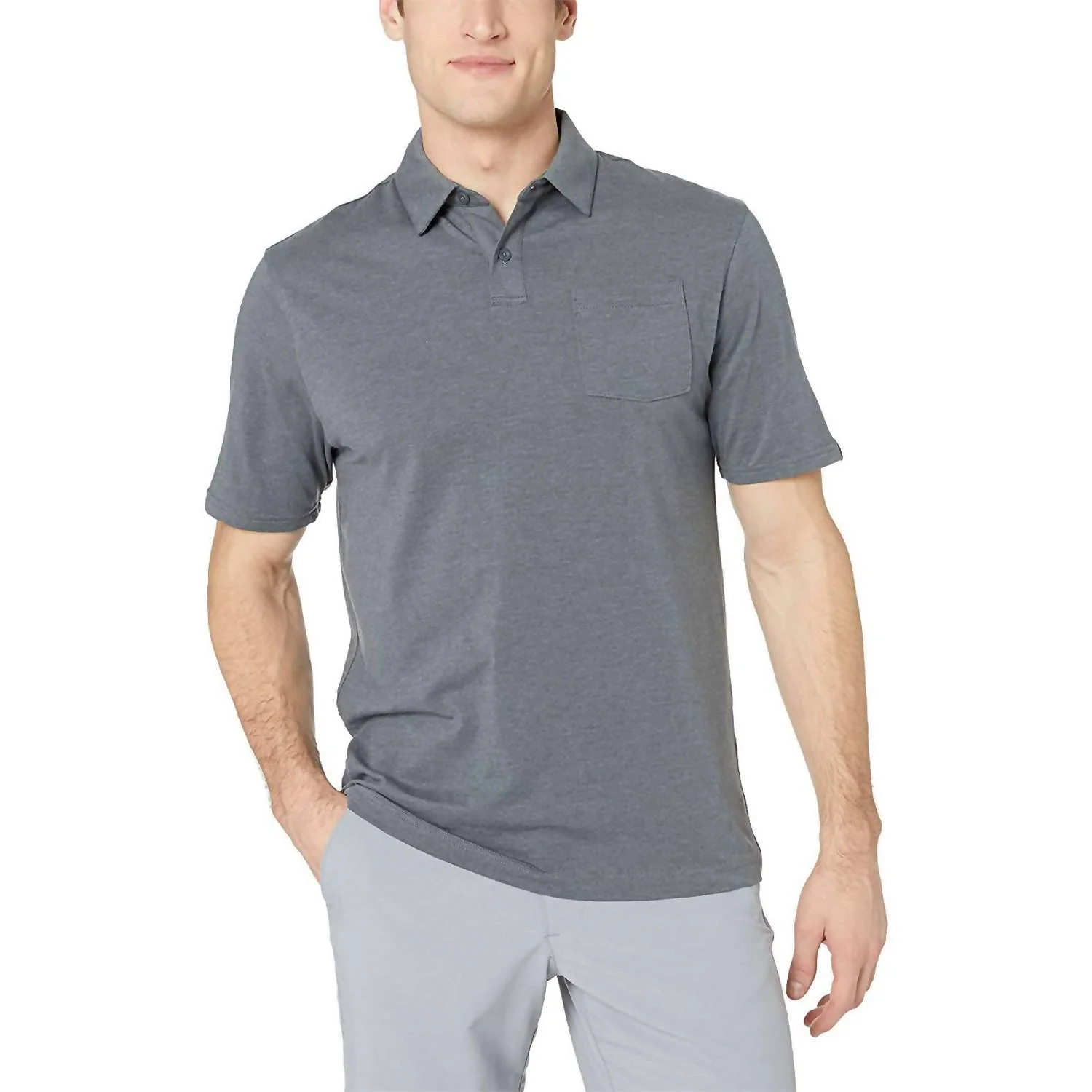 Charged Cotton Scramble Golf Polo Shirt Top - Plus In Pitch Gray