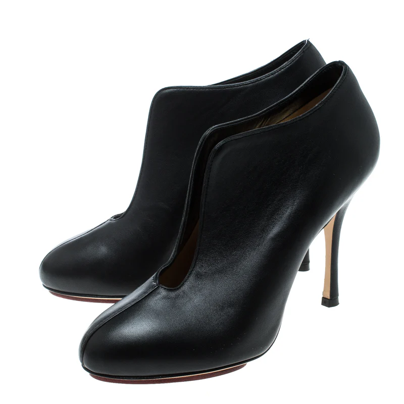 Charlotte Olympia Black Leather Ankle Booties - Image 4