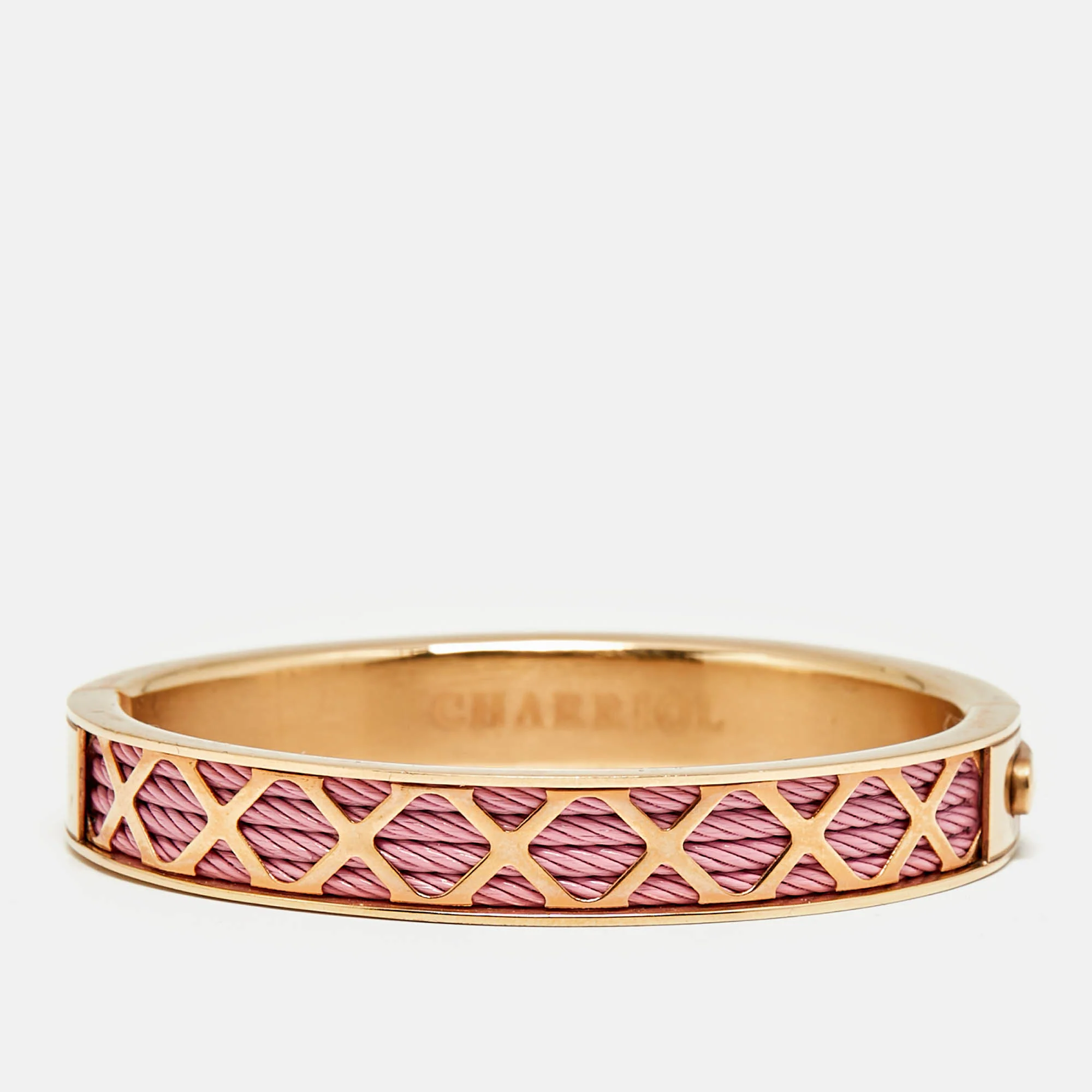 Charriol Forever Pvd Coated Steel Rose Gold Tone Bangle Bracelet