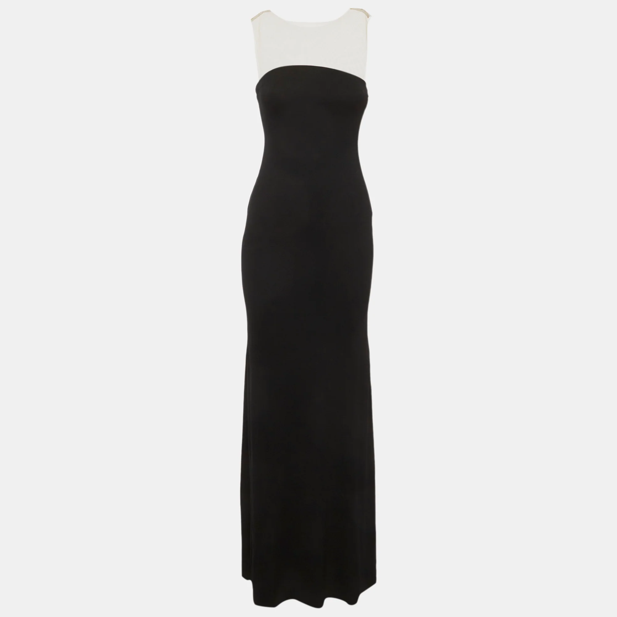 Chats By C.dam Black Stretch Crepe Marra Maxi Dress