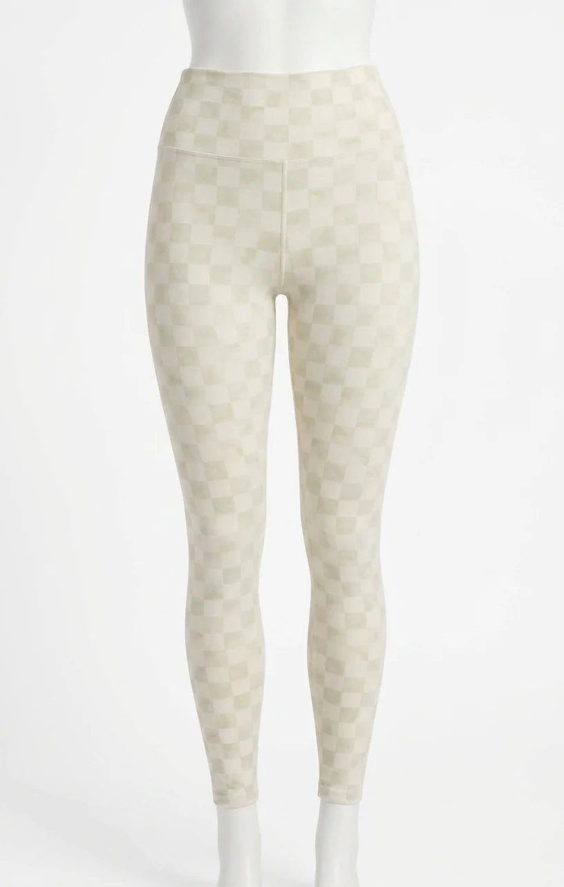 Check Mate 7/8 Leggings In Olive Crush