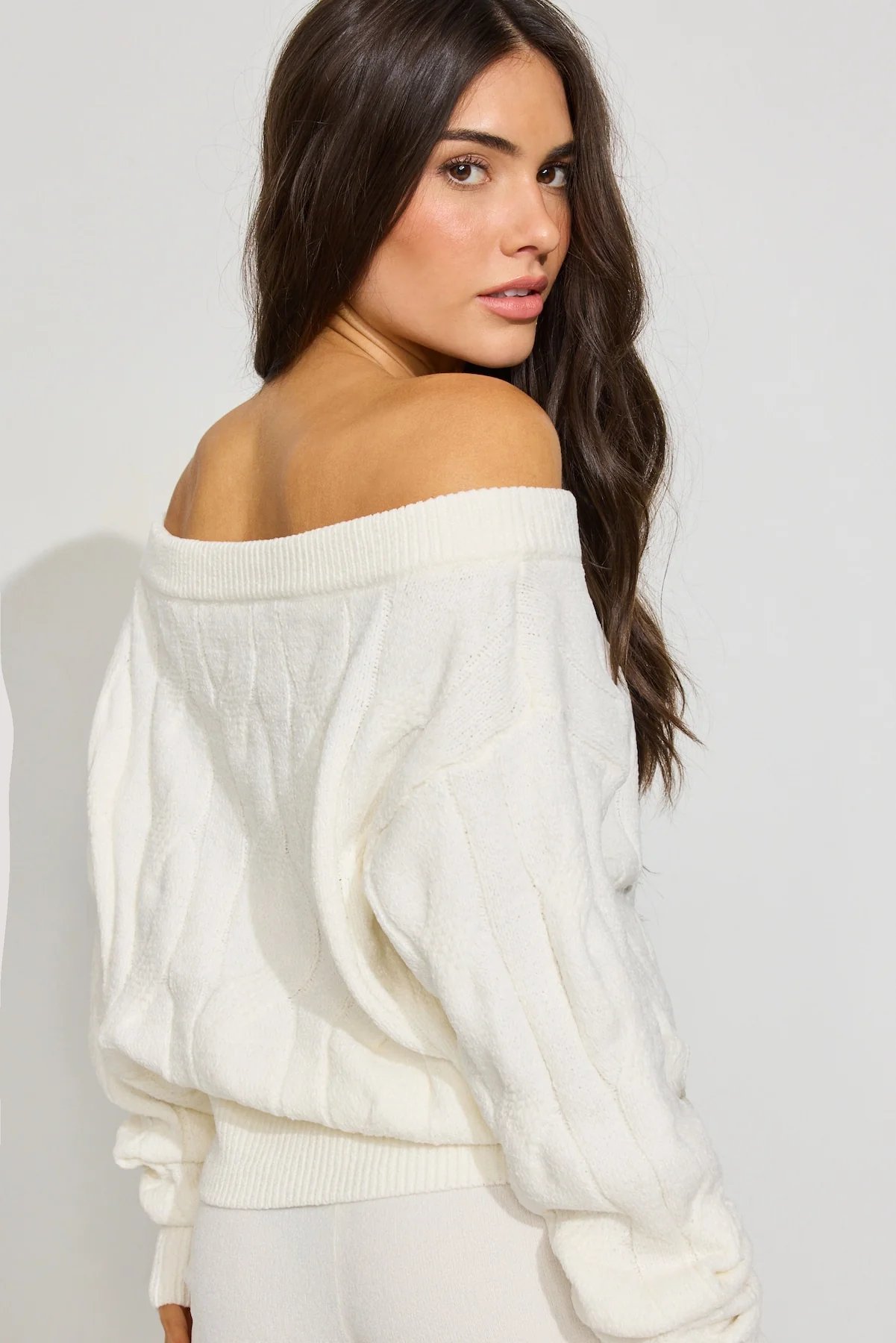 Chenille Off Shoulder Sweater - Image 3