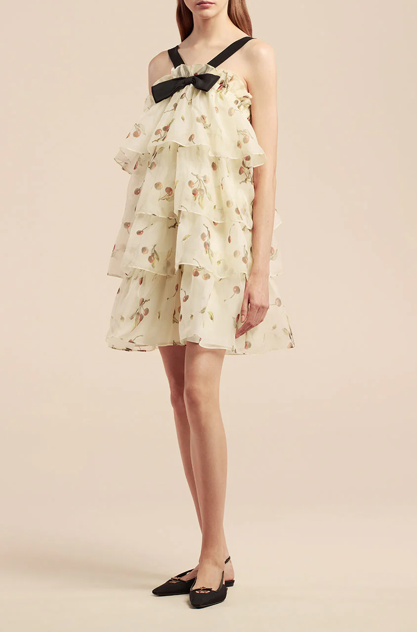 Cherry Tiered Organza Dress