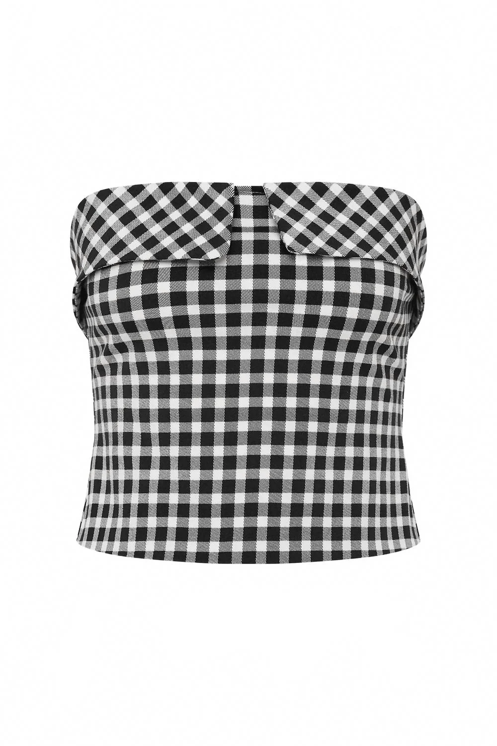 Chiara Strapless Top In Black/white - Image 4