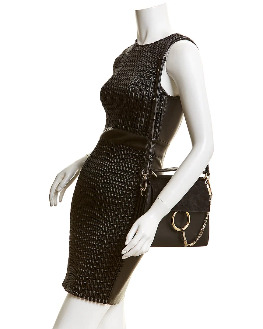 Chloé Faye Small Leather & Suede Shoulder Bag - Image 3