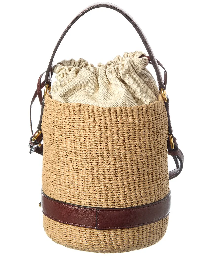 Chloé Logo Straw Bucket Bag - Image 2