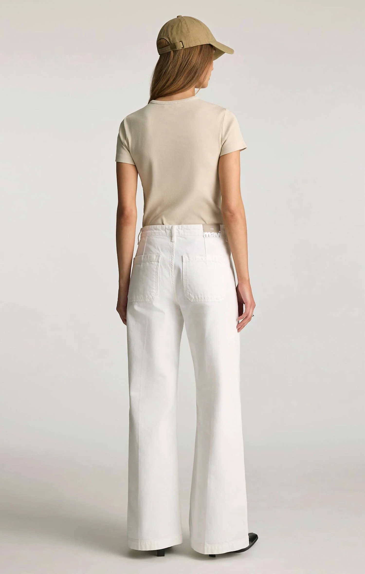 Christine Wide Leg Jeans In White - Image 3