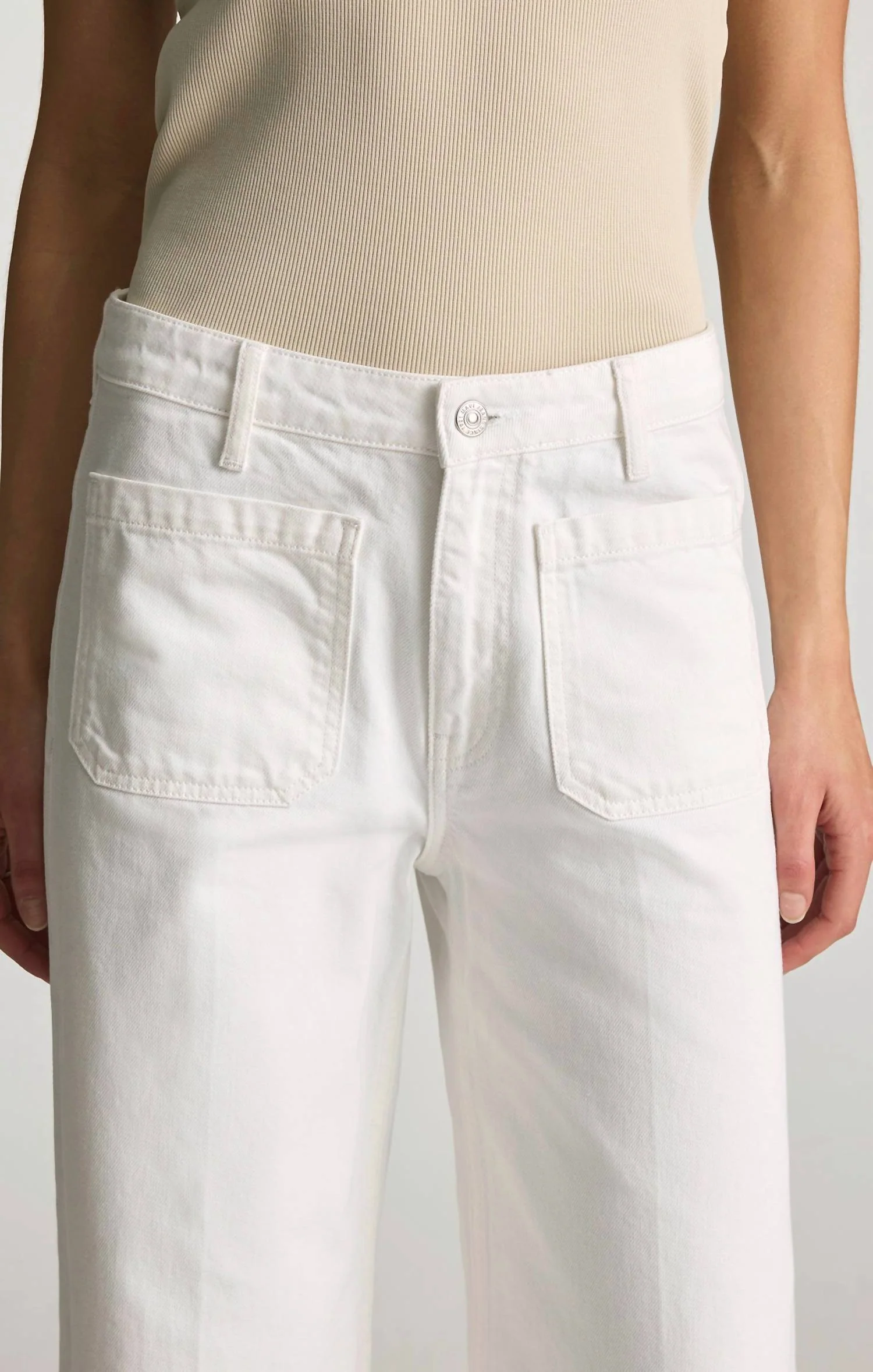 Christine Wide Leg Jeans In White - Image 4