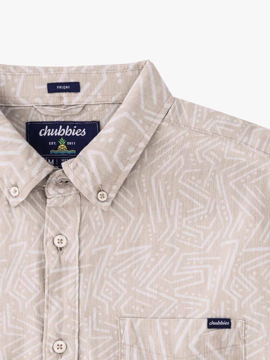 Chubbies Resort Weave Friday Shirt Men's Gray Classic Fit Button Down DSGL729 - Image 5