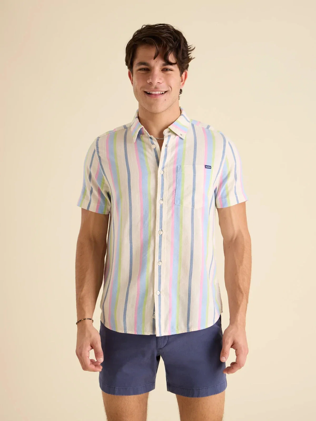 Chubbies Resort Weave Friday Shirt Men's Multi Pastel Stripe Button Up DSGL733