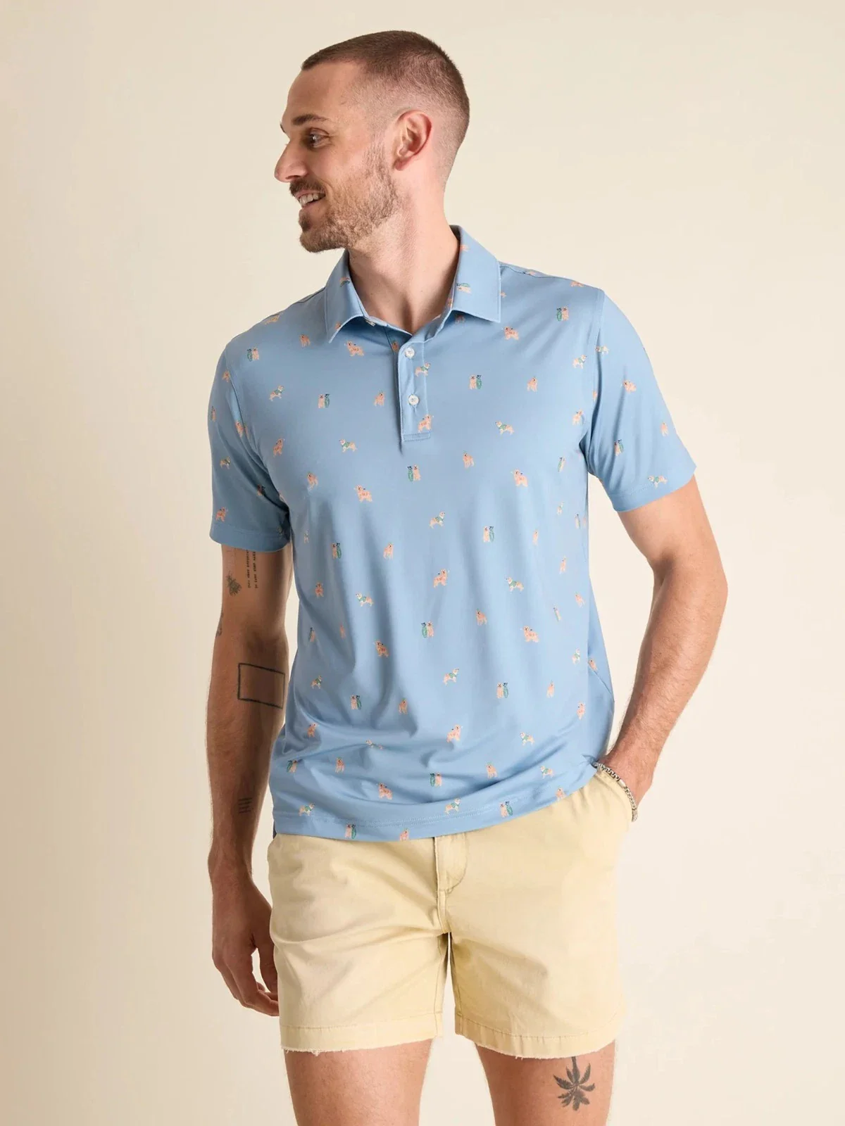 Chubbies The Barkin' Up The Wrong Tree Shirt Men's Blue Performance JDM2426