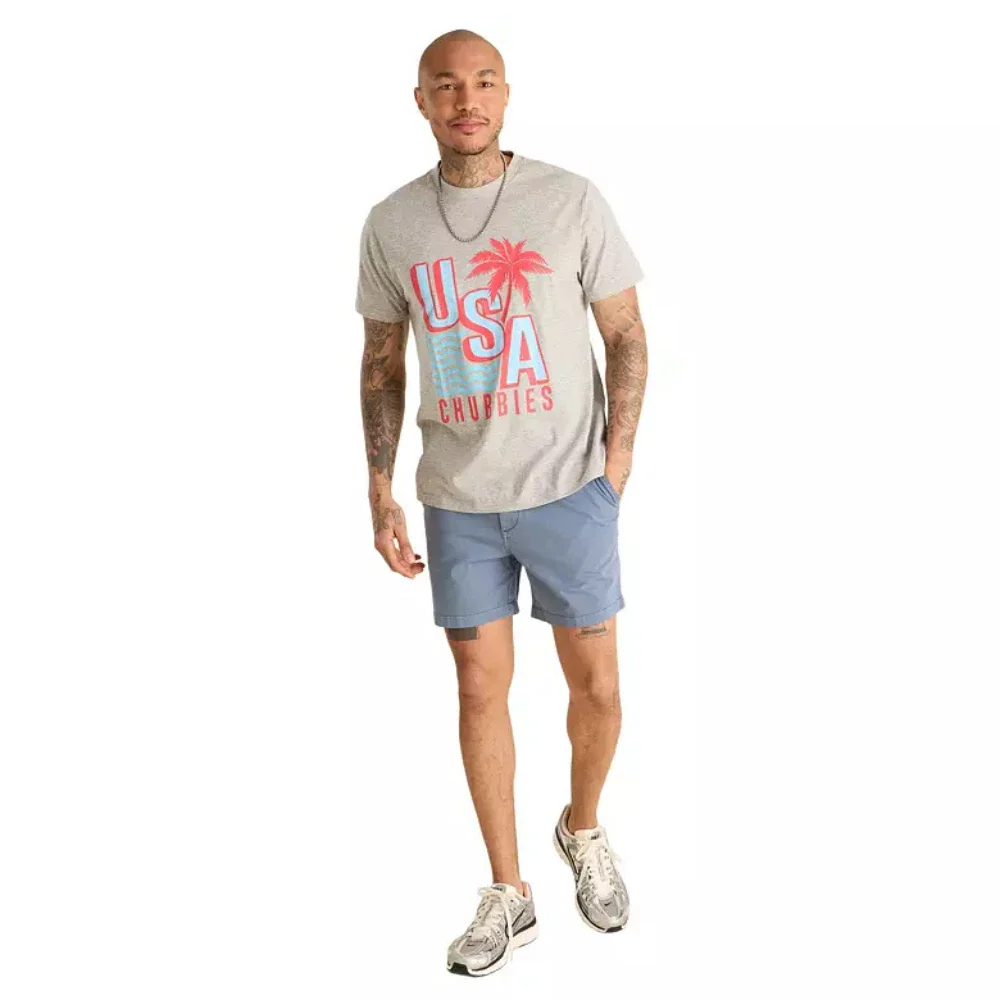 Chubbies The Chub-Spangled Banner T-Shirt Mens Gray Graphic Print DSGL1027 - Image 5