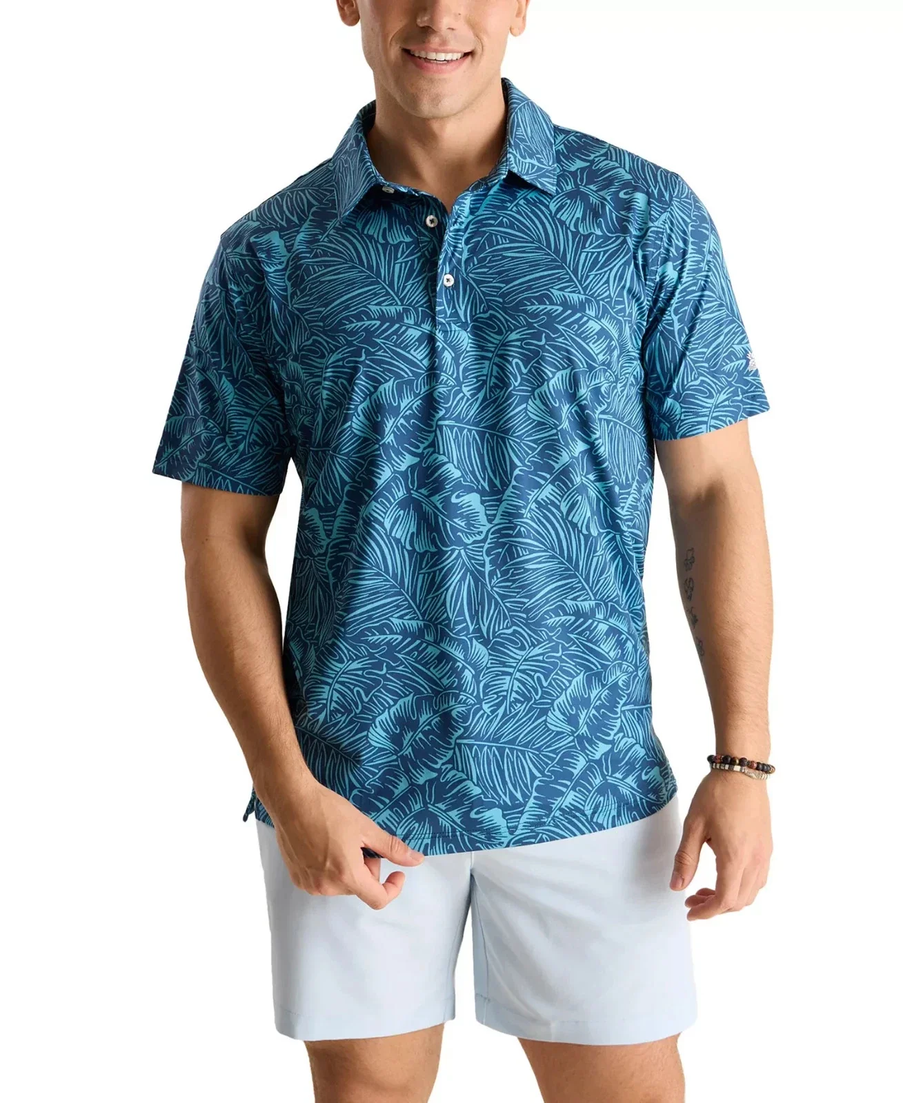 Chubbies The Dyed And True Polo Shirt Men's Navy Tropical Performance JDM2430 - Image 5