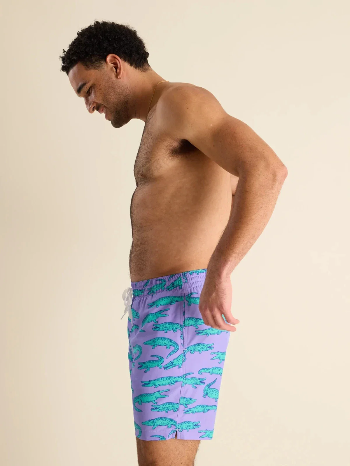 Chubbies The Gem Glades Swim Trunk Men's Purple Alligator Brief Lined JZZ1034 - Image 2