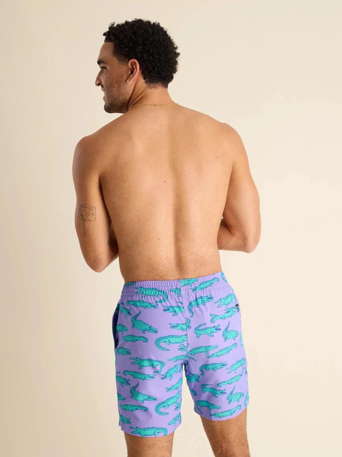 Chubbies The Gem Glades Swim Trunk Men's Purple Alligator Brief Lined JZZ1034 - Image 4