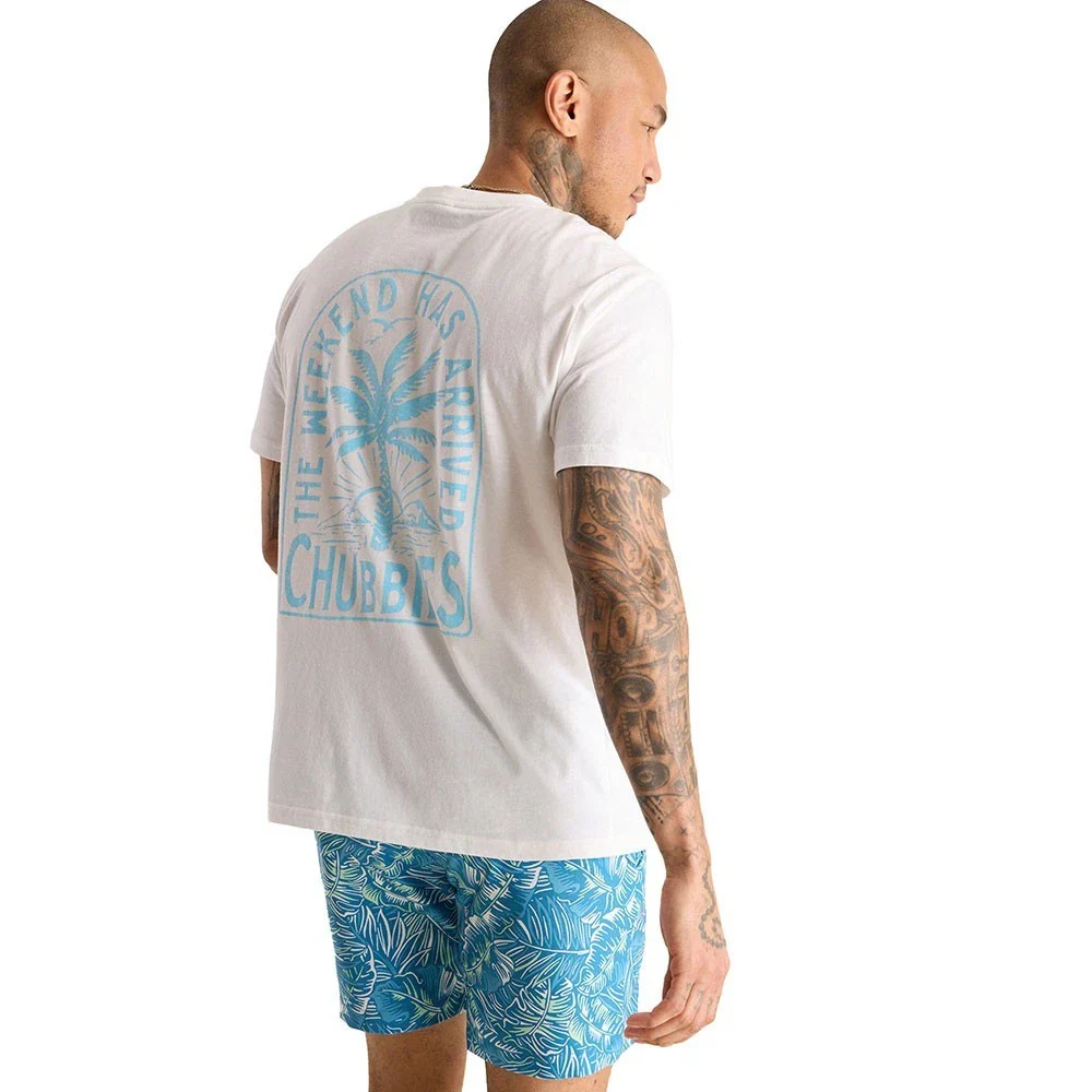 Chubbies The Going in The Duffle T-Shirt Men's White Tropical Crew Neck DSGL736 - Image 5