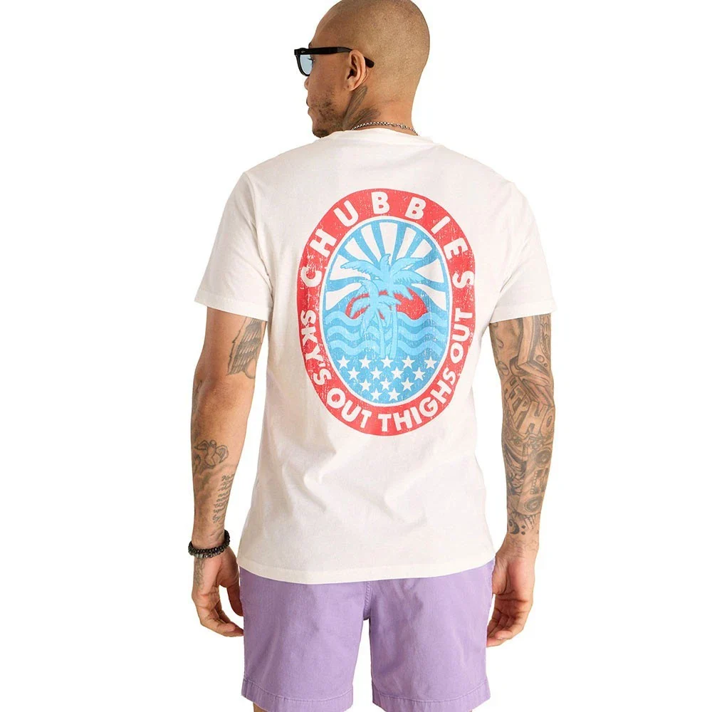 Chubbies The Olympic Hero T-Shirt Men White Graphic Print Short Sleeve DSGL893 - Image 4