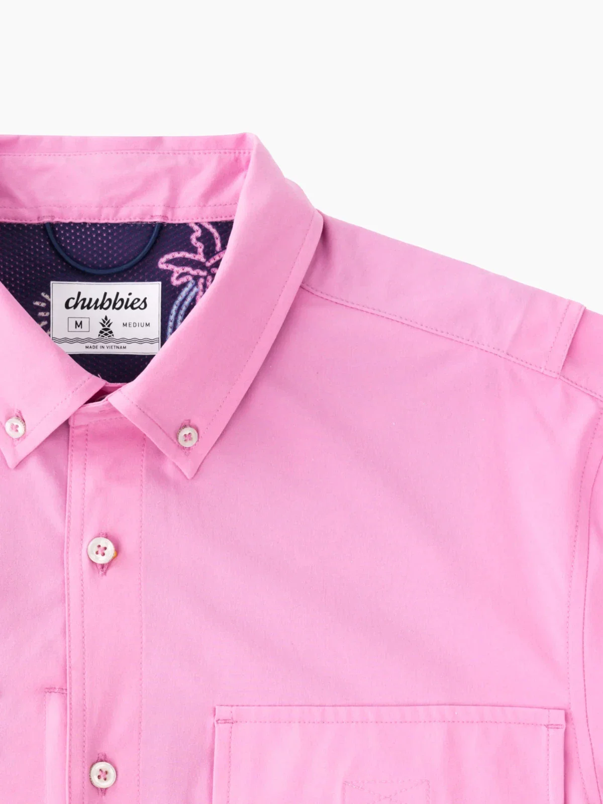 Chubbies The Pink N' Proud Shirt Men's Pink Jersey Button-Down DSGL1213 - Image 3