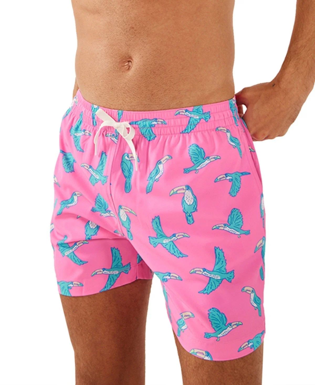 Chubbies the Toucan Do Its Swim Trunk Men's Pink Drawstring Waist DSGL641 - Image 4
