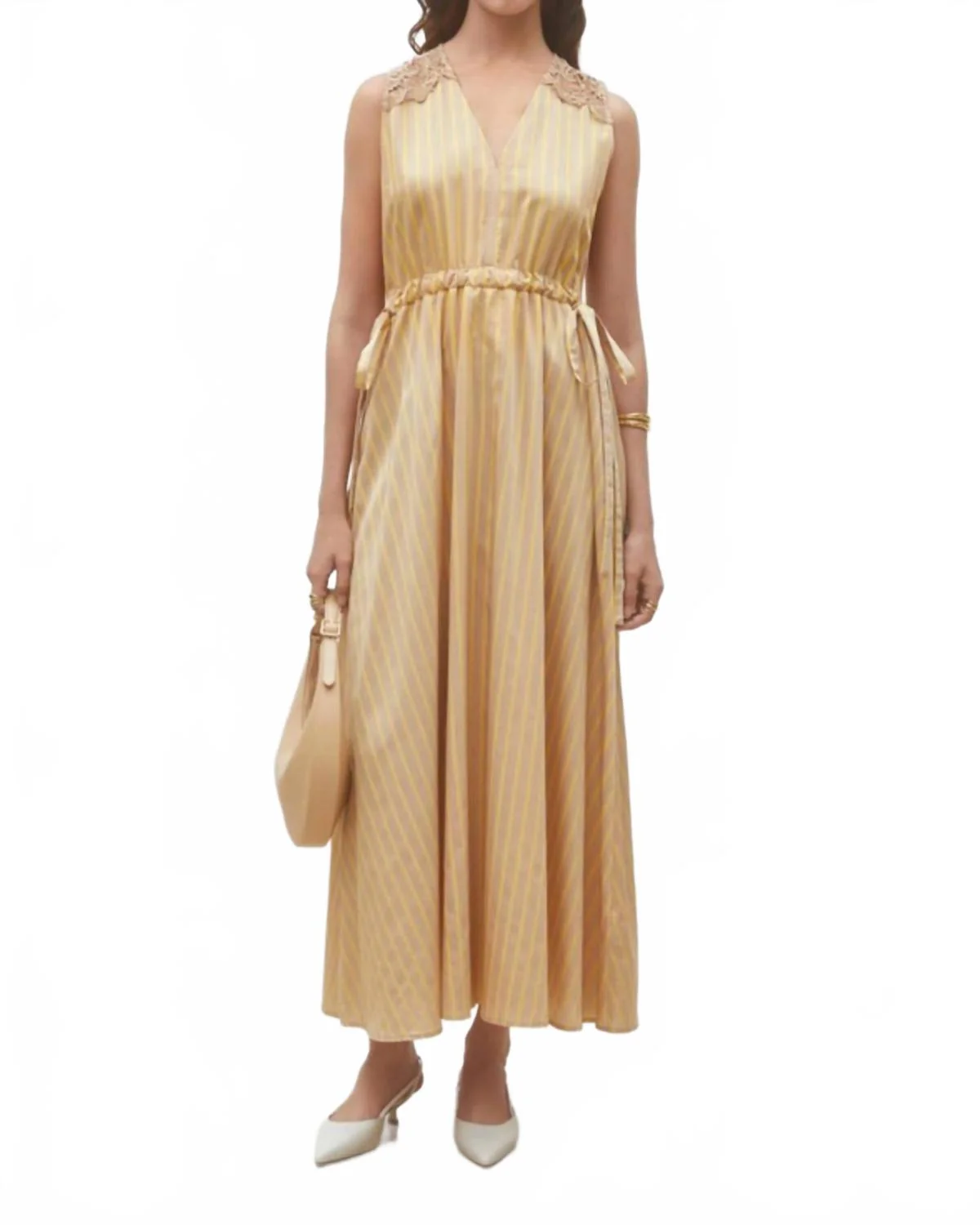 Ciana Sleeveless Dress In Camel