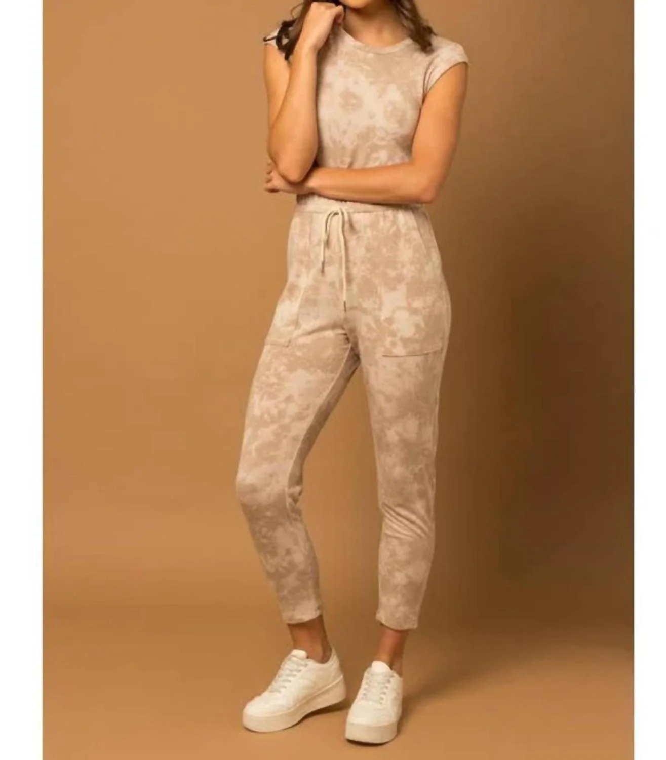 Cinched Waist Jumper In Beige - Image 2