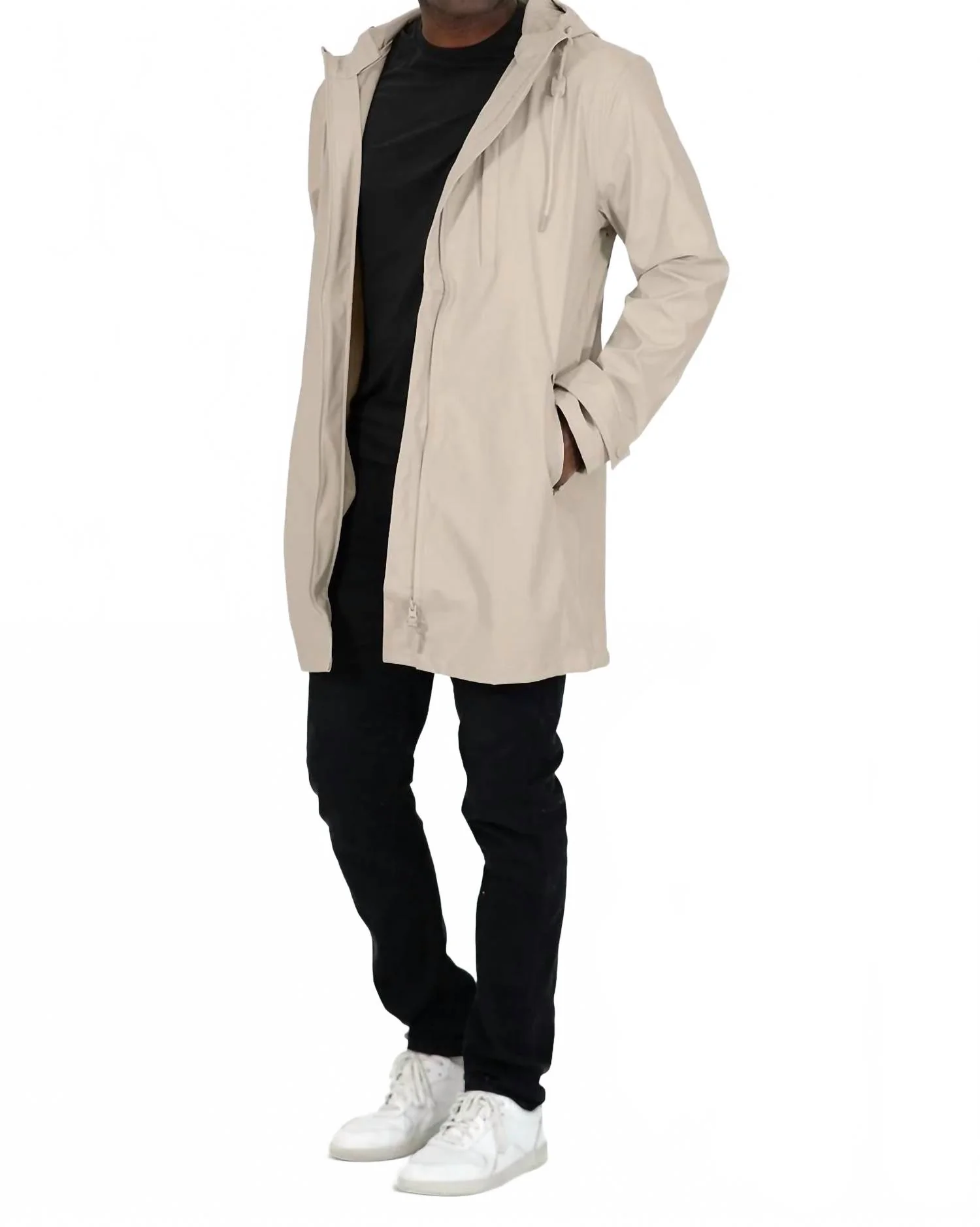 City Proof All Season Rain Jacket In Sand - Image 2