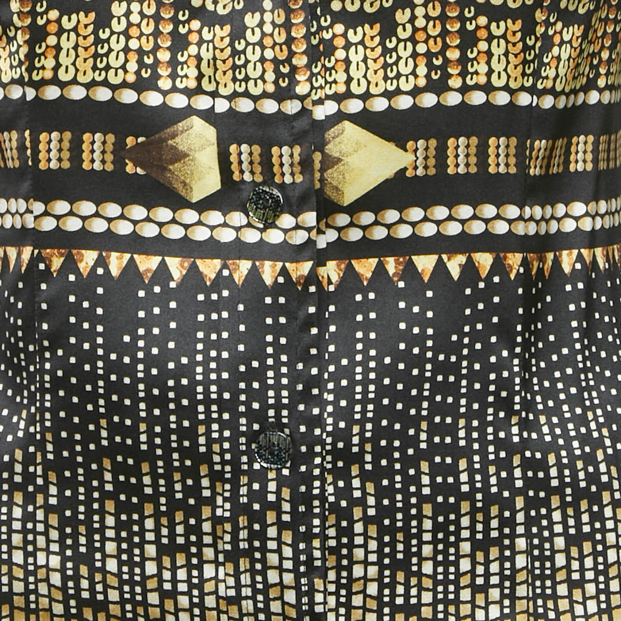 Class By Roberto Cavalli Brown Printed Satin Shirt - Image 3
