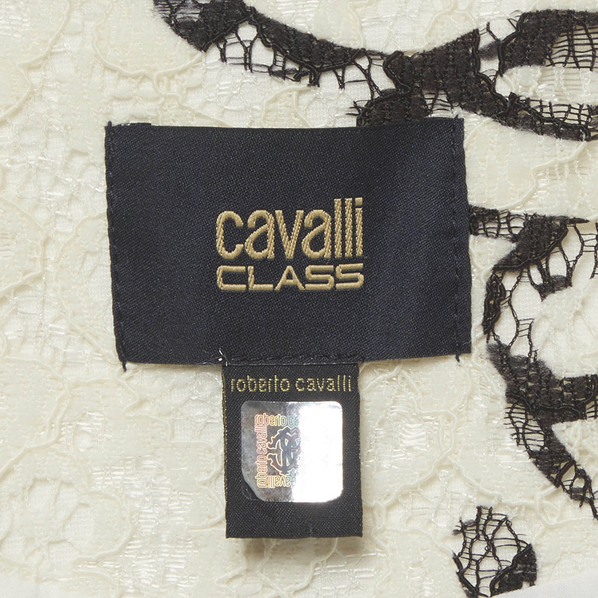 Class By Roberto Cavalli White/black Lace Regular Fit Blazer - Image 4