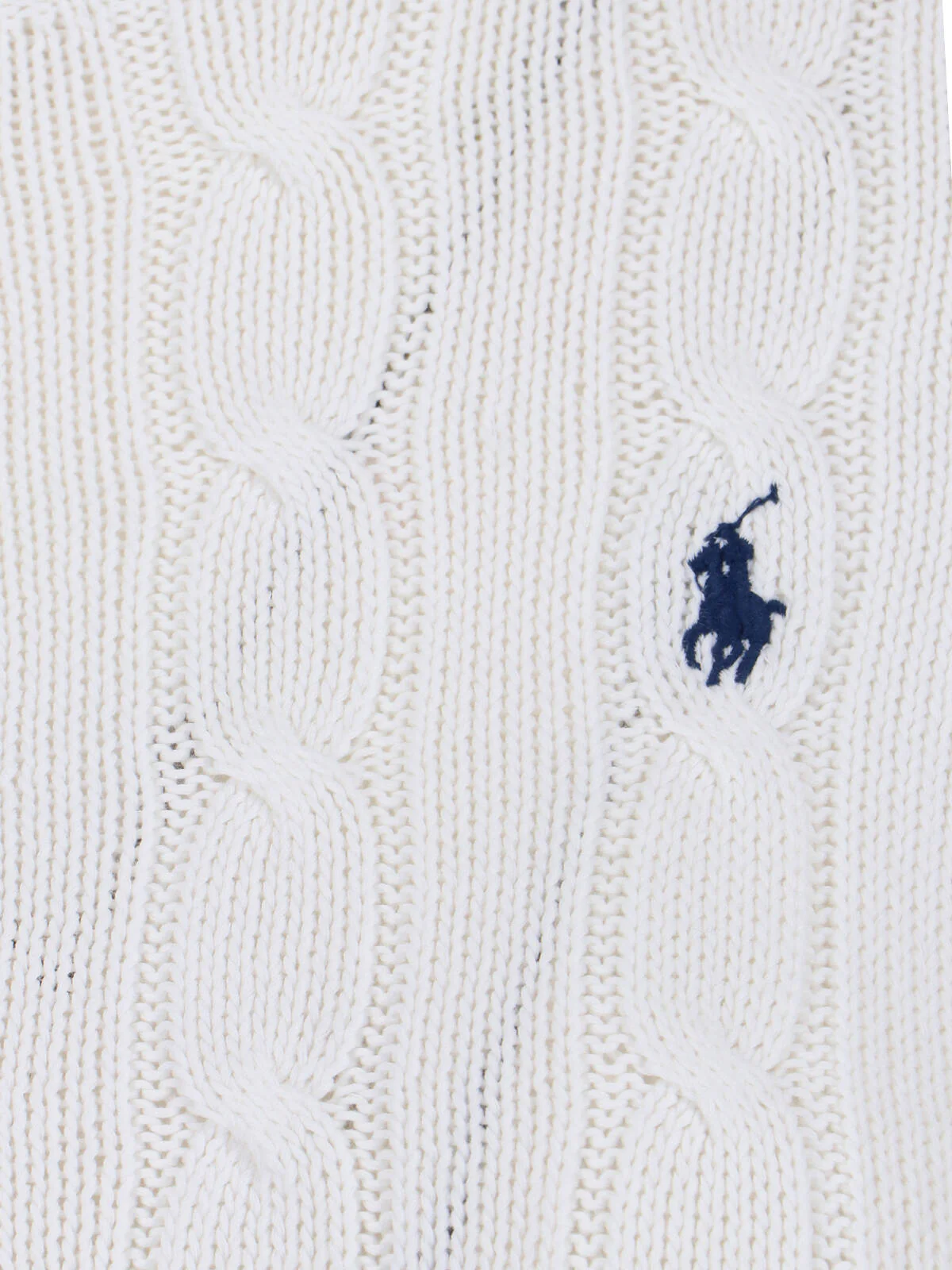 Classic Cable Knit Sweater with Contrast Logo - Image 3