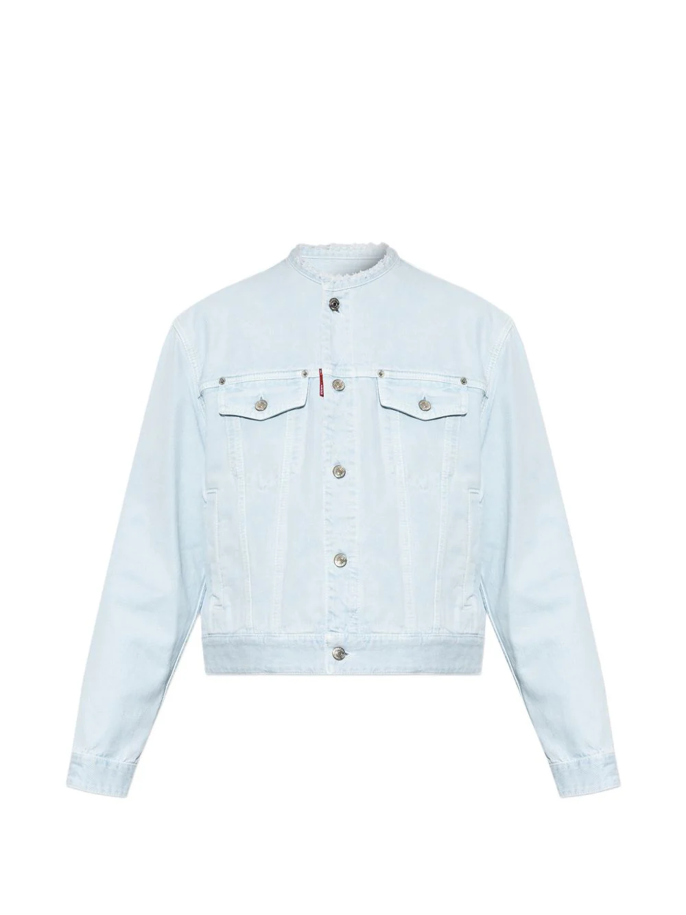 Classic Minimalist Zip Front Denim Jacket