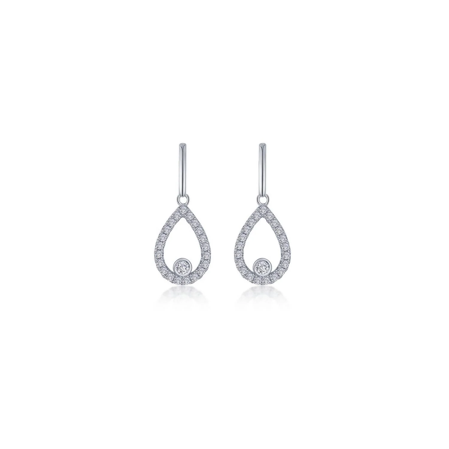 Classic Pear-Shaped Drop Earrings In Silver