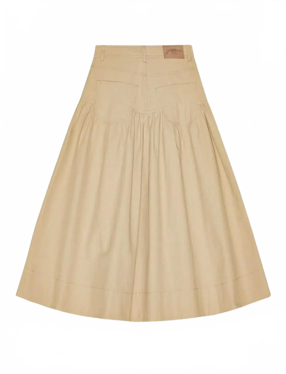 Classic Summer Suiting Long Skirt In Pale Khaki - Image 3