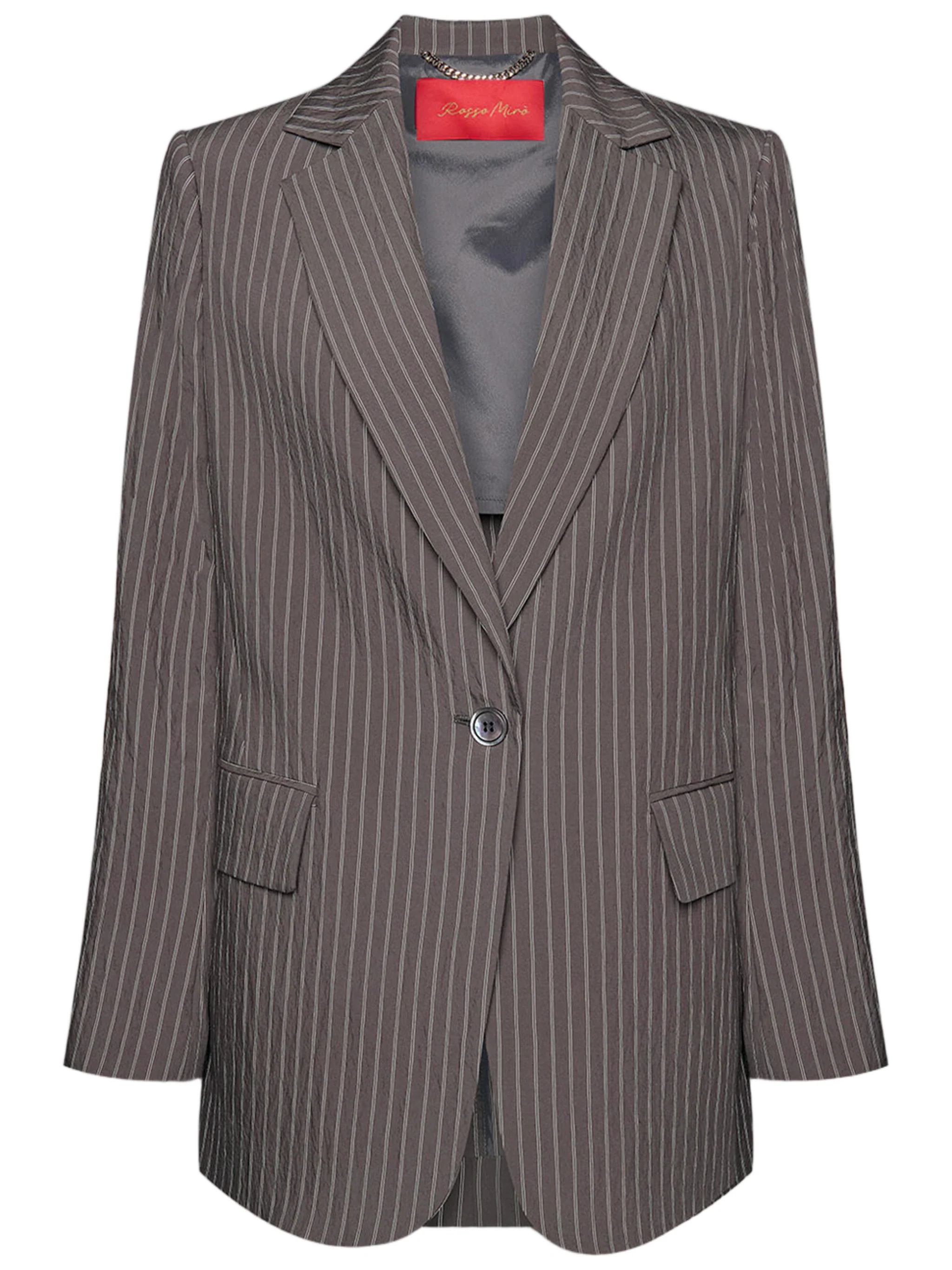 Classic Tailored Brown Pinstripe Woven Blazer