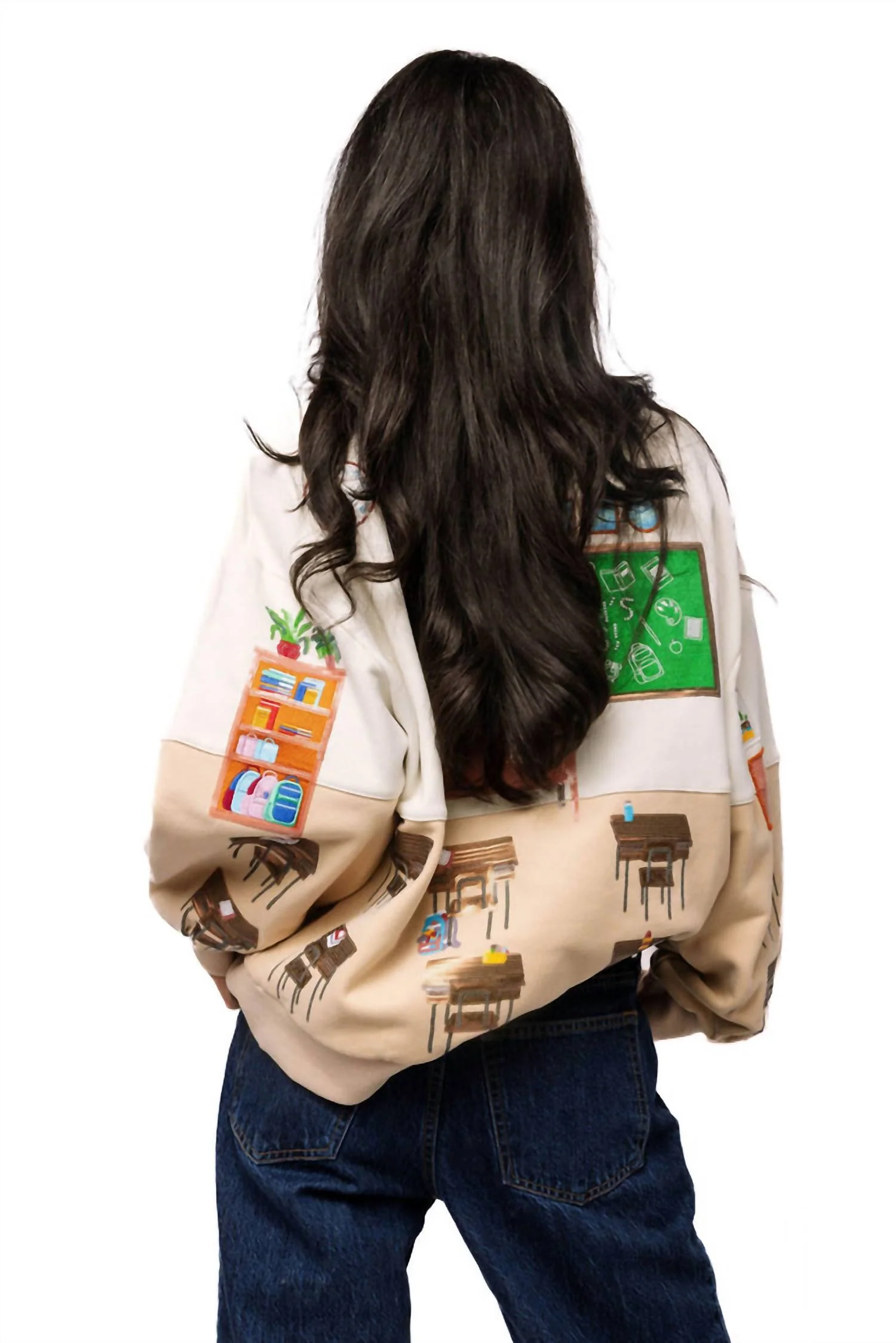 Classroom Scene Sweatshirt In Multi - Image 3