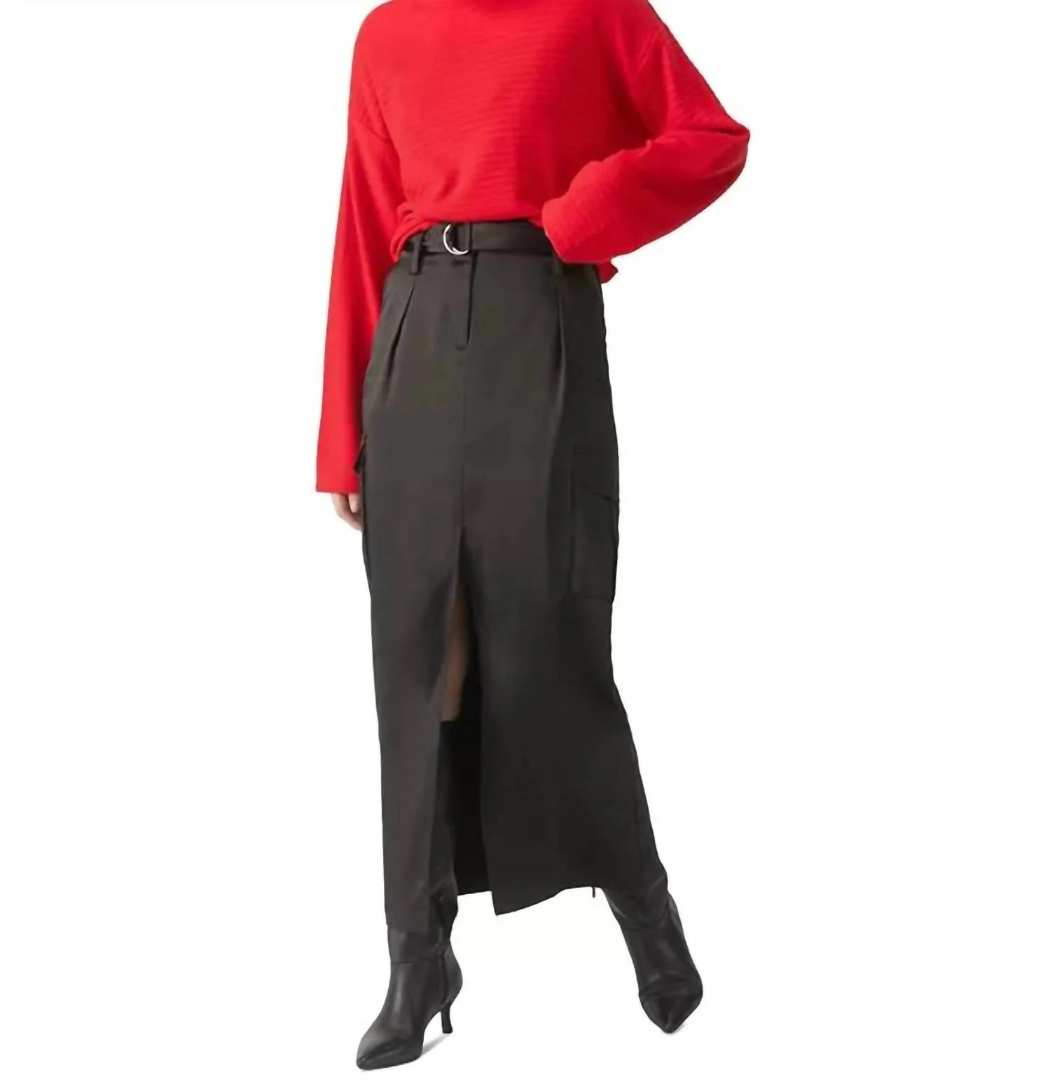 Classy Cargo Maxi Skirt In Black - Image 4