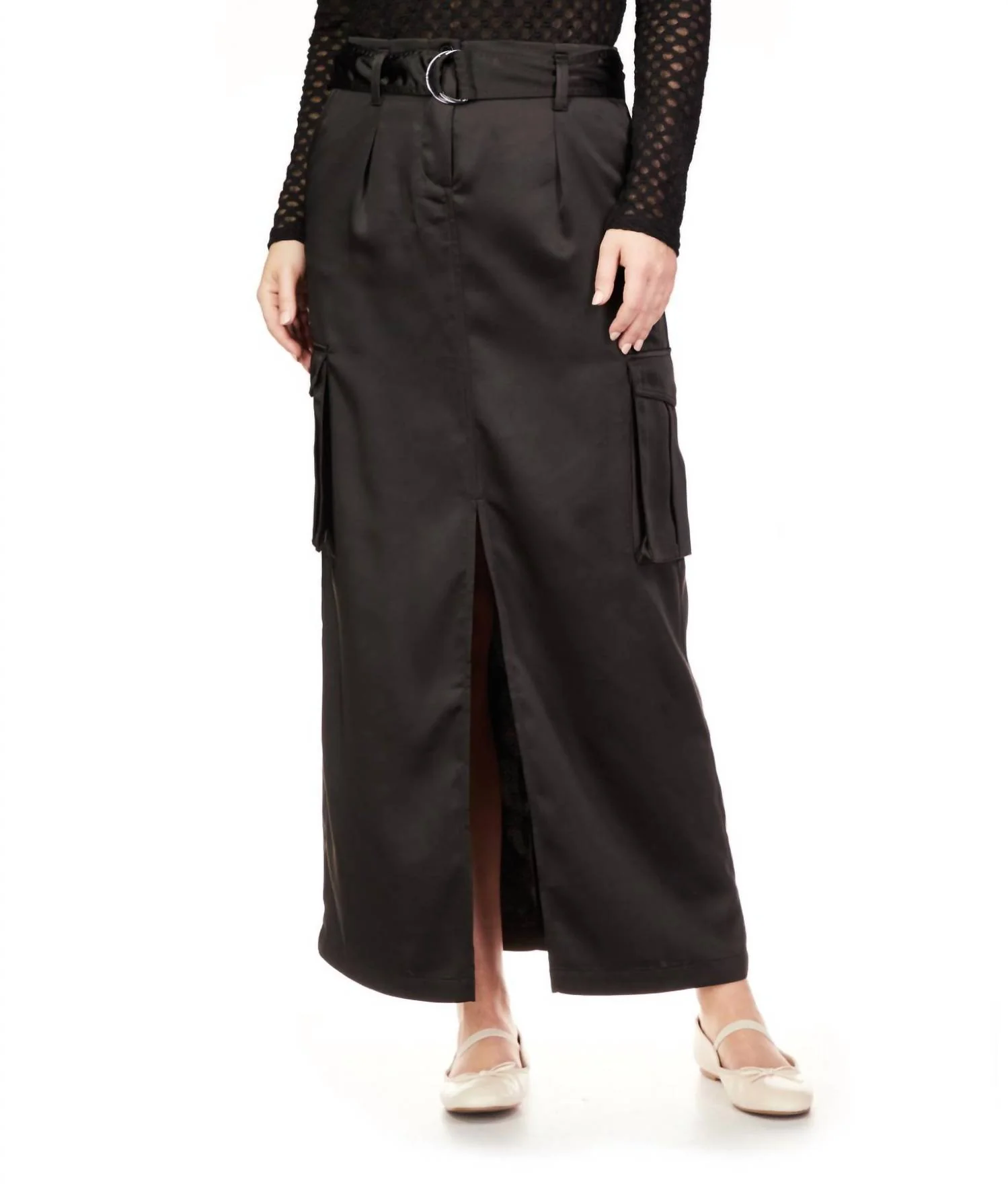 Classy Cargo Maxi Skirt In Black - Image 5