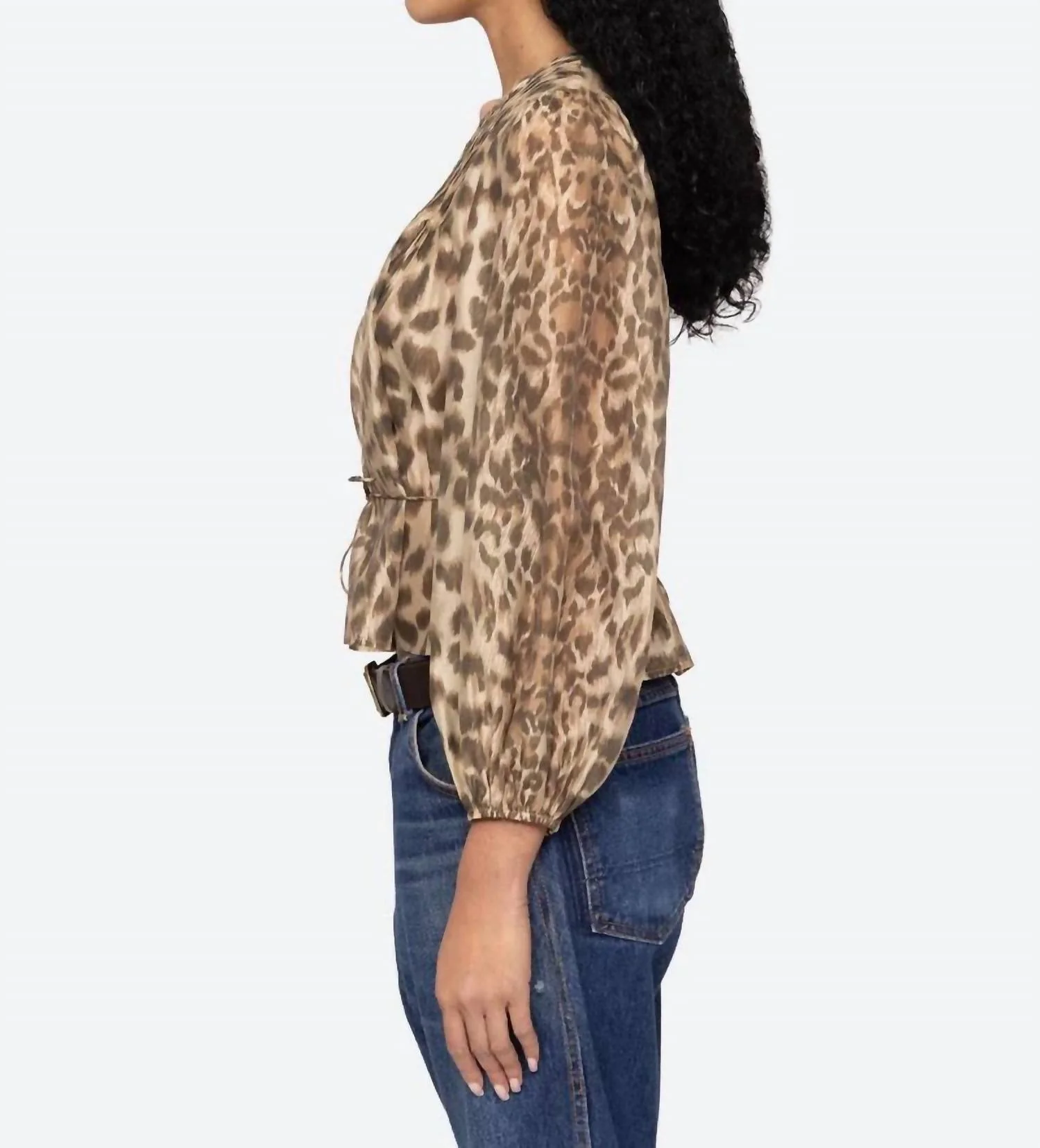 Claude Leopard Print Top In Cream - Image 3