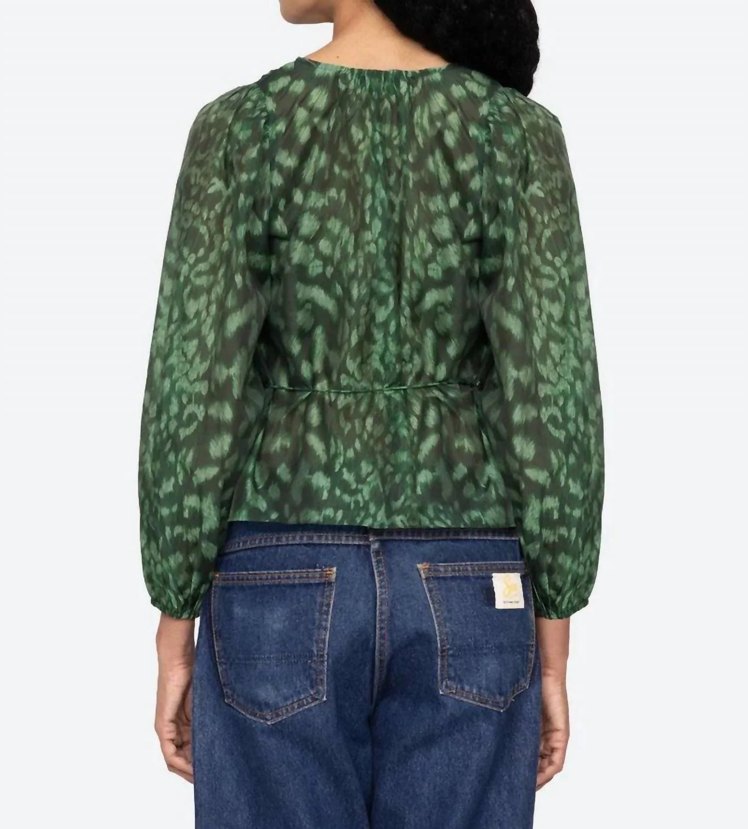 Claude Leopard Print Top In Green - Image 2