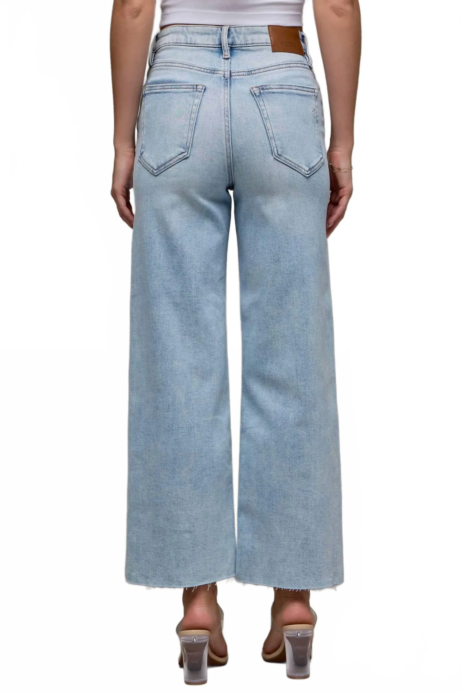 Clean Stretch Wide Leg Jeans In Light Wash - Image 4