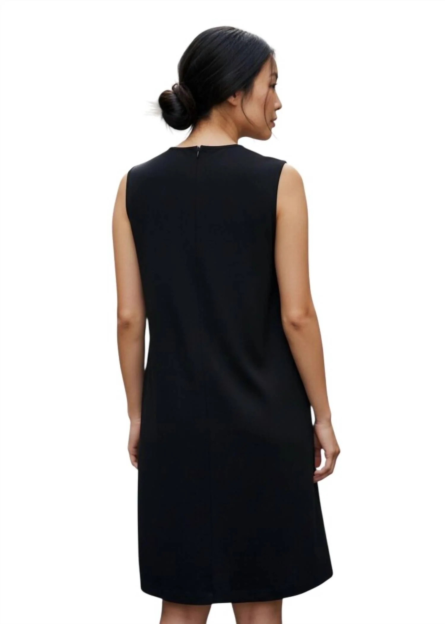 Clementine Silk Sleeveless Shift Dress In Black - Image 3