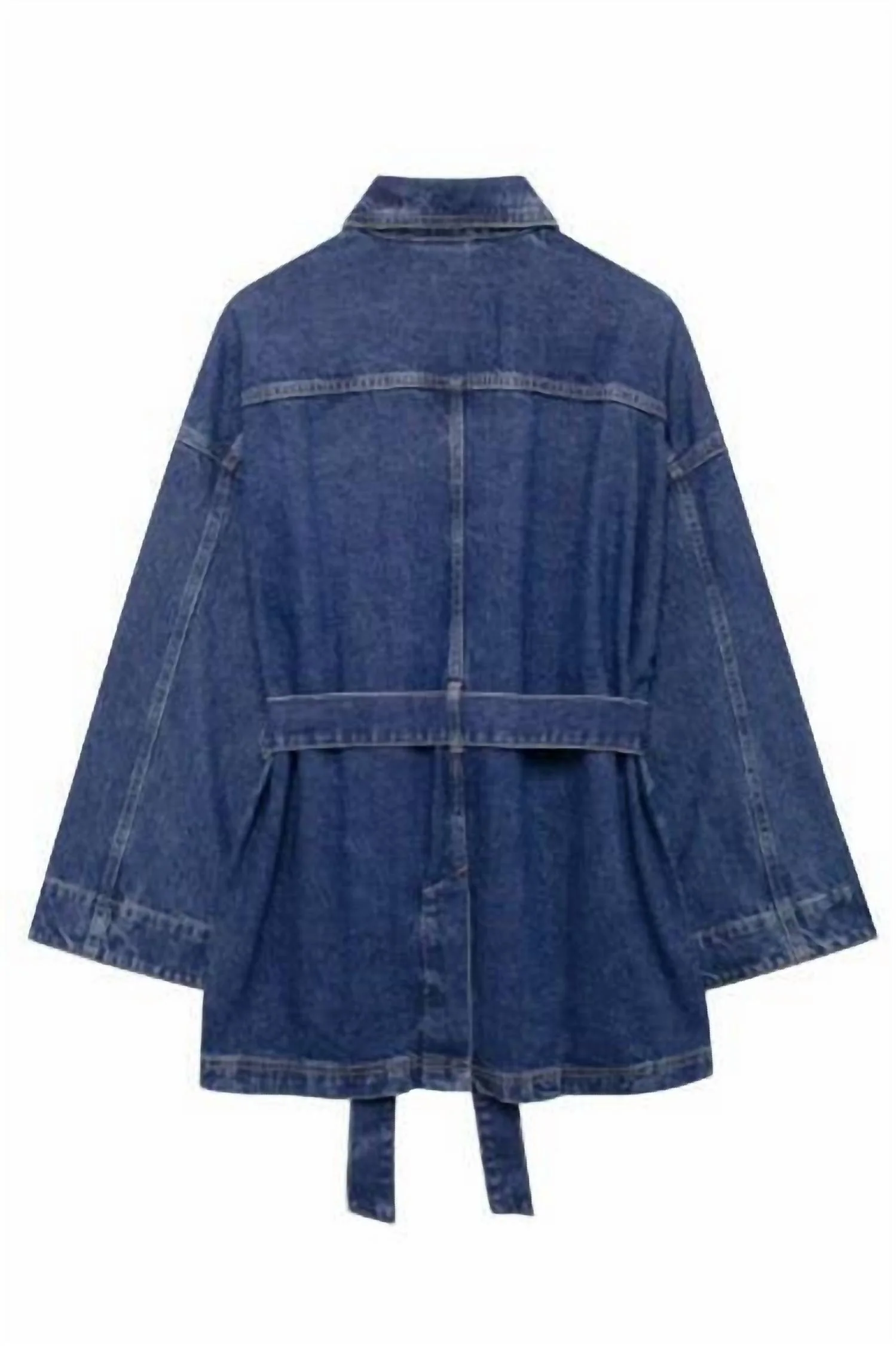 Cleo Button Down Jacket In Dark Denim - Image 3